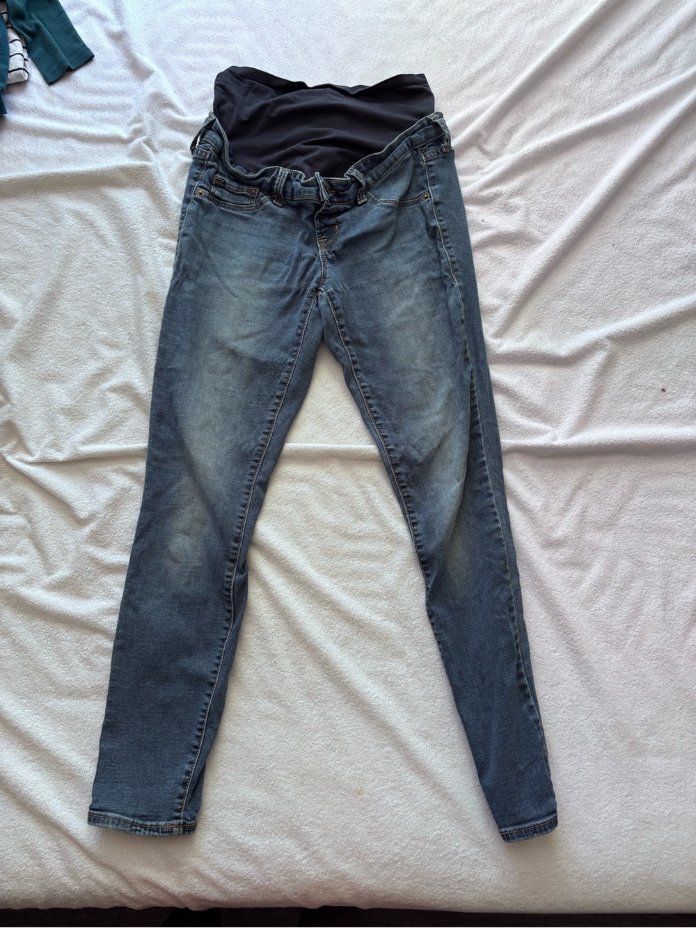 Old Navy Dark Blue Maternity Jeggings with Black Over-Belly Panel